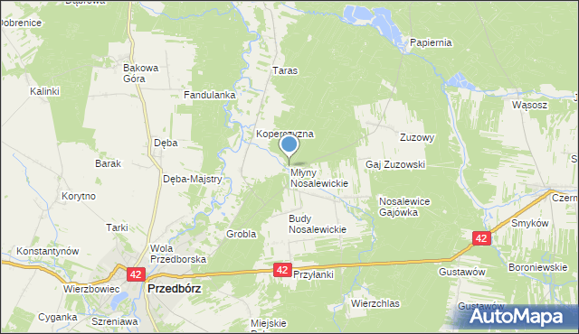 mapa Młyny Nosalewickie, Młyny Nosalewickie na mapie Targeo